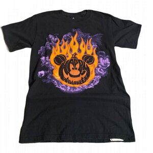 2011 Disney Adult Shirt Halloween Flamin' Pumpkin Logo Size Small